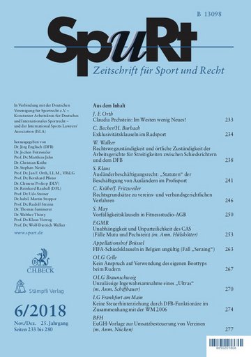 Titelblatt SpuRt Heft 6/2018