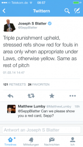Sepp Blatter's Tweet